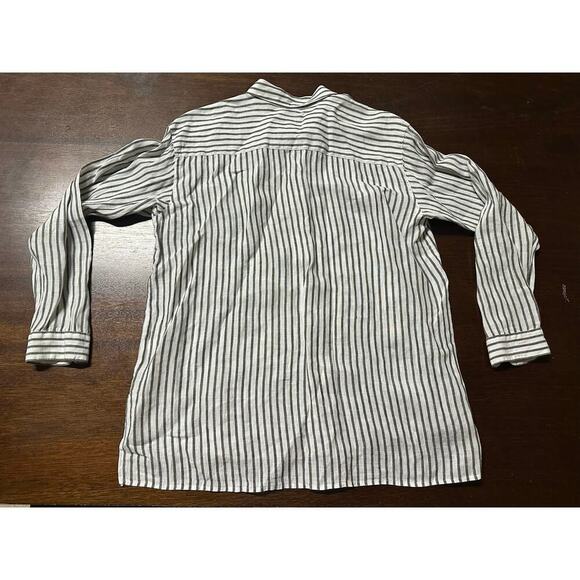 J Jill Love Linen Blouse Top Women Medium Beach Vacation Lagenlook Cottage Core - Picture 4 of 9